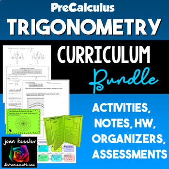 Preview of PreCalculus Trigonometry Curriculum Bundle