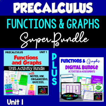 Preview of PreCalculus Unit 1 Functions & Graphs plus Digital Bundle