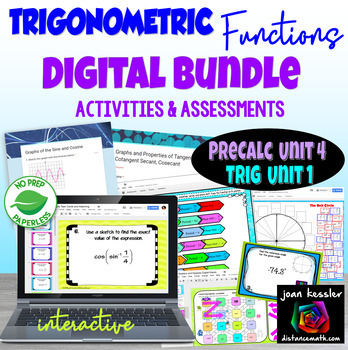 Preview of PreCalculus Unit 4 Trig Functions Digital Bundle