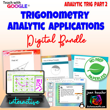 Preview of PreCalculus Analytic Trigonometry Digital Bundle Unit 5 Part 2