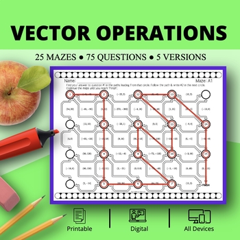 Preview of PreCalculus: Vector Operations Maze Activity