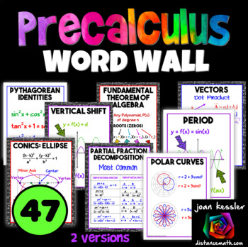 Preview of PreCalculus Word Wall Posters