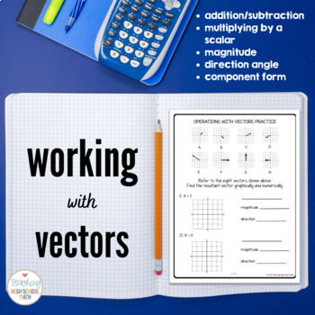 Preview of PreCalculus Working with Vectors - Notes, Examples, Quiz, Maze
