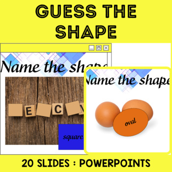 Preview of PreK 1st Grade 2D Guess the Shape Kindergarten PowerPoint Game Fun Math Activity