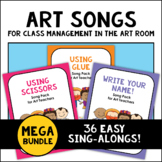 PreK-2 Art Room Classroom Management Songs MEGA Bundle