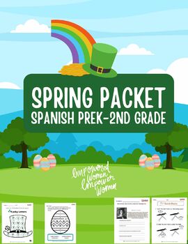 Preview of PreK-2 Grade Spanish Bundle (Women's History Month, St. Patrick's Day & Easter)