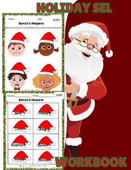 Preview of PreK- 2nd Grade English/Spanish SEL Holiday Social Emotional Santa's Helper