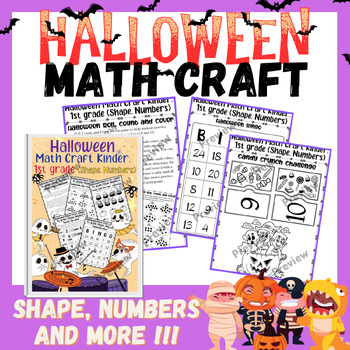 Preview of HALLOWEEN Math Craft Collection worksheet activity (Varied Skills) Kindergarten