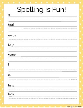 Preview of PreK-2nd Grade Handwriting/Spelling Practice Sheets