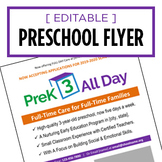 PreK 3 School Flyer - Editable Preschool Advertisement