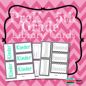 Preview of PreK-5th Library Cards