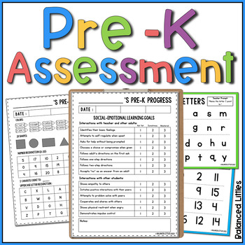 Preview of PreK Assessment Pack for Kinder Readiness with Parent-Teacher Conference Forms
