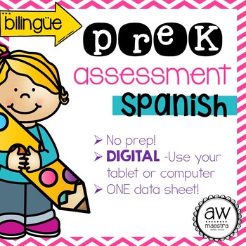 Preview of PreK Assessment SPANISH - Simple Digital Version! - Espanol examen preescolar