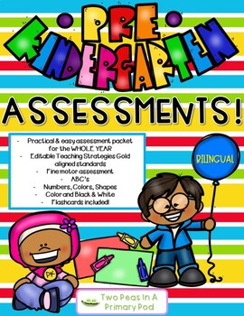 Preview of Bilingual PreK/Preschool Assessment (Creative Curriculum) -Literacy & Numeracy!