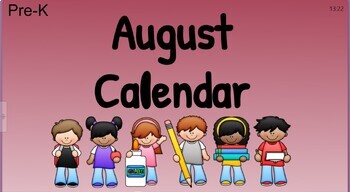 Preview of PreK August Calendar for Clear Touch Panel