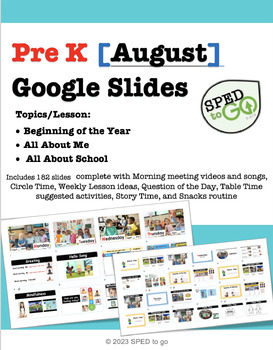 Preview of PreK August Editable Google Slides (3 weeks)