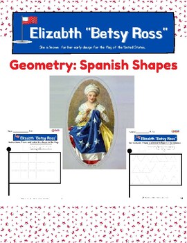 Preview of PreK Basic Shapes Learning Packet Spanish Women History Month Betsy Ross