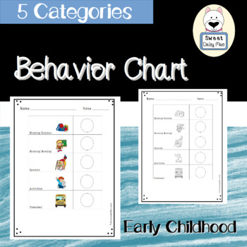 Preview of Behavior Chart | Early Childhood | 5 Categories