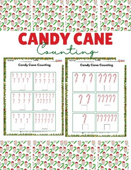 Preview of PreK Candy Cane Holiday Counting Cut and Paste Worksheet