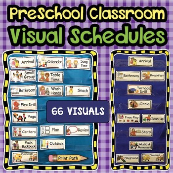 Visual Schedule & Center Labels ~Editable~ PreK Classroom by Print Path
