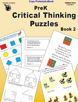 Preview of PreK Collection of Fun Quick Critical Thinking Brain-Building Puzzles (eBook)