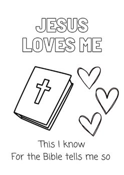 Preview of PreK Coloring Sheet - Jesus Loves Me