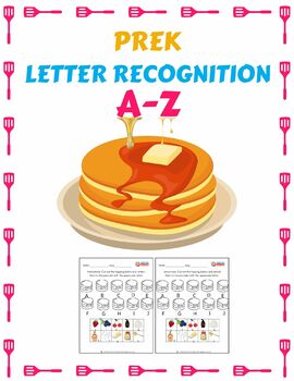 Preview of PreK Dramatic Play Color & Letter Recognition, Dice Game National Pancake Day