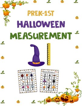 Preview of PreK Estimation and Measurement Halloween Math Center worksheet