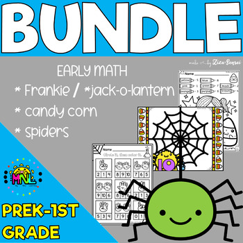 Preview of Halloween Themed Math Centers Worksheets Activities BUNDLE