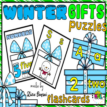 Preview of PreK Kindergarten Literacy Math Centers Winter Gifts Theme Pack