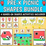 PreK Kindergarten Picnic Shapes Bundle - 4 Spring Summer M