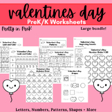 PreK/Kindergarten Valentine's Day Worksheet Bundle