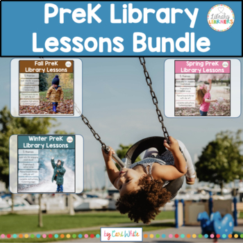 Preview of PreK Library Lessons Bundle Curriculum for the Whole School Year PK Preschool