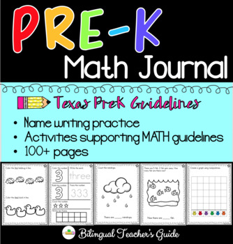 Preview of PreK Math Journal with Texas Pre-K Guidelines