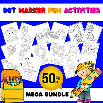 Preview of PreK Morning Work Dot Marker Coloring Fun Worksheets MEGA BUNDLE