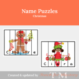 PreK Name Activities: Christmas Name Puzzles