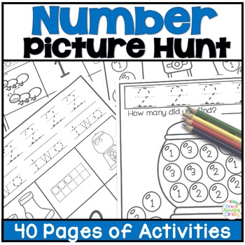 Preview of Number Recognition & Counting Practice Numbers  1-20 Sheets