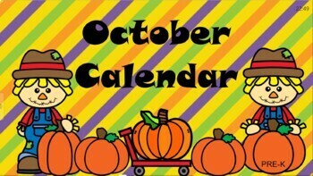 Preview of PreK October Calendar for Clear Touch Panel