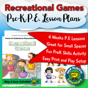 Preview of PreK Physical Education Recreational Games Unit