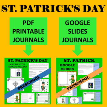 Preview of PreK Preschool St. Patrick's Day Writing- Google & Paper Combo Bundle