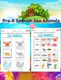 PreK Spanish Animals Unit: Sea Animals & Farm Animal Color
