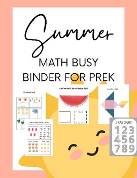 Preview of PreK Summer Math Busy Binder