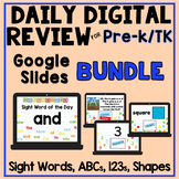 PreK/TK Digital Daily Review for Google Slides - BUNDLE | 