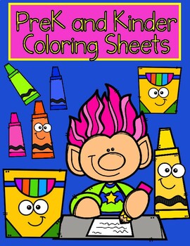 Preview of PreK and Kinder Coloring Sheets BUNDLE | Alphabet Colors Shapes and Numbers