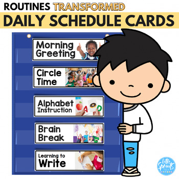 Preview of PreK and Kindergarten Schedule Cards | Visual Morning Routine with Real Pictures