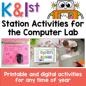 Preview of Kindergarten and First Grade Station Activities for the Computer Lab