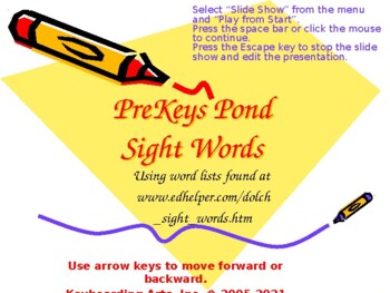 Preview of PreKeys 07 Sight Words