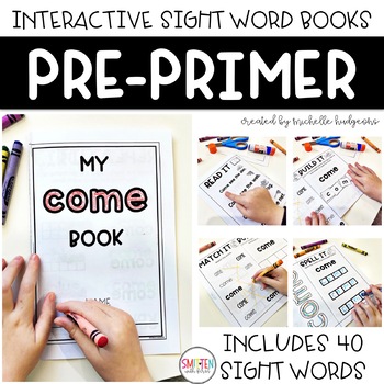 Preview of PrePrimer Dolch Sight Word Activity Books Printable Worksheets Distance Learning