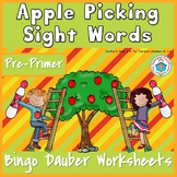 PrePrimer Sight Word Bingo Dauber Sheets with Apples