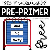 PrePrimer Sight Word Cards for Word Wall, Pocket Chart, Fl
